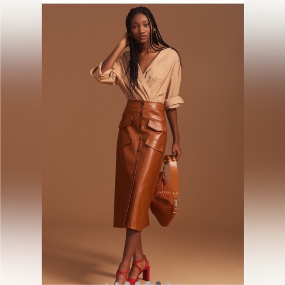 Anthropologie MAEVE The Bennet Buttondown Shirt Camel Size Small - Picture 7 of 16